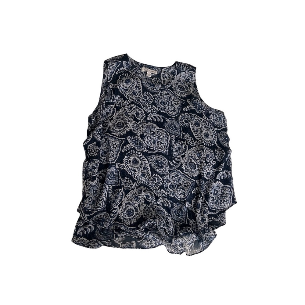 Elegant Navy Paisley Blouse